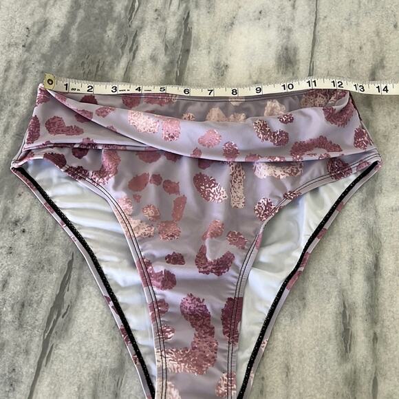 Purple Animal Print 2pc Bikini Swimsuit Woman Size Medium - Picture 7 of 12
